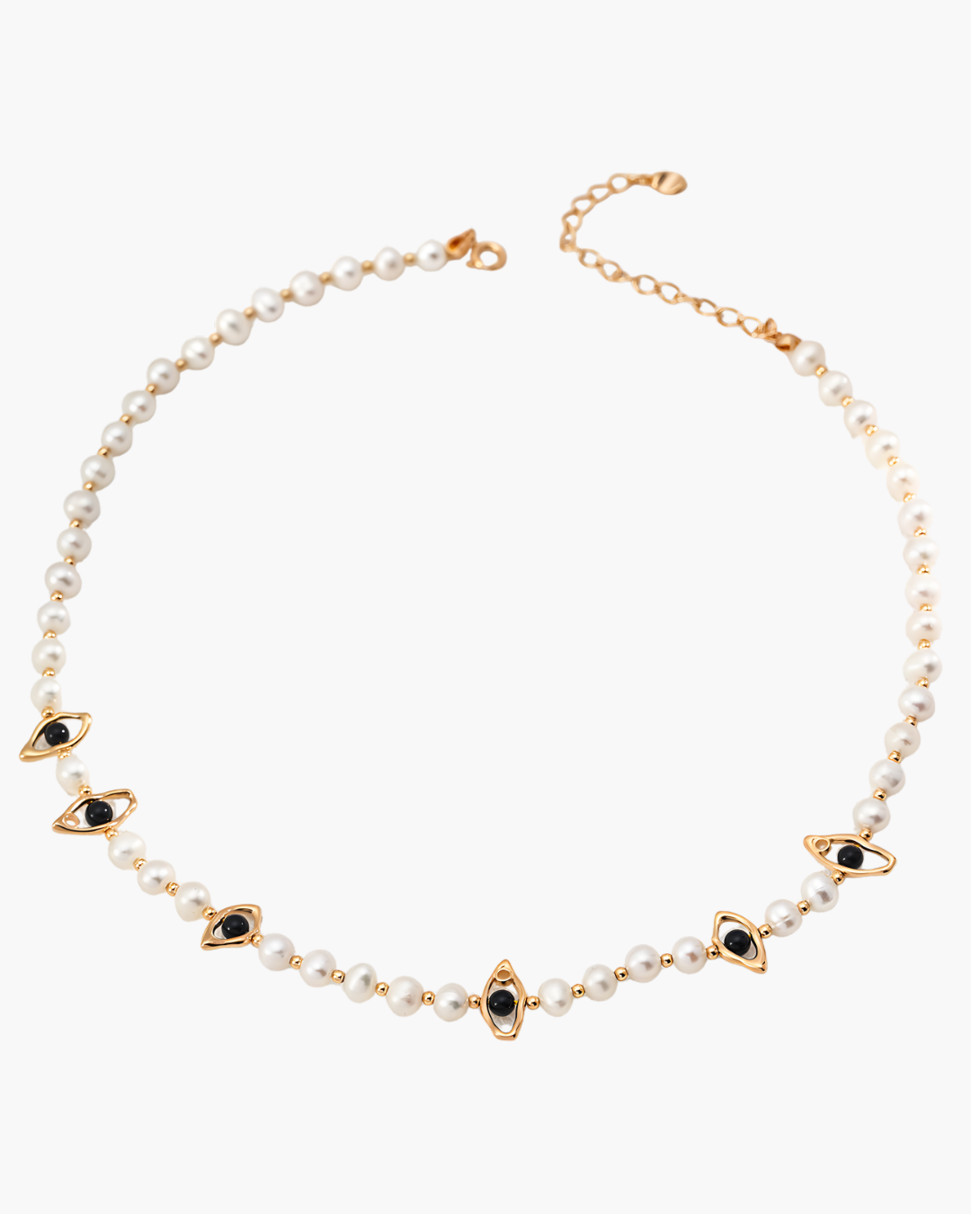 Evil Eye Pearl Charm Necklace