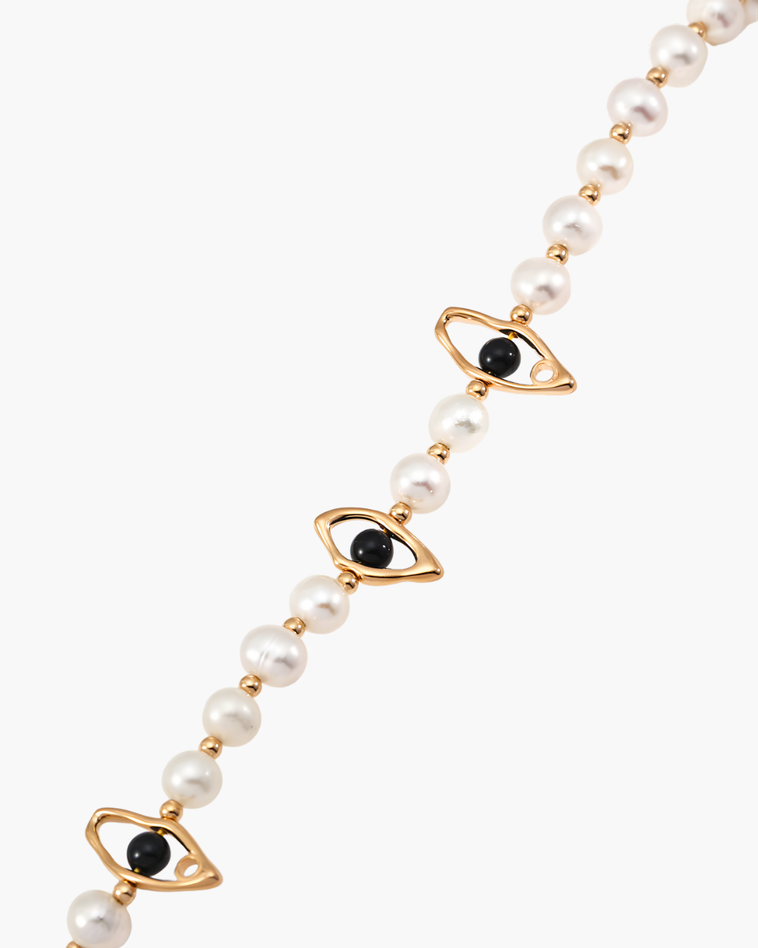 Evil Eye Pearl Charm Necklace