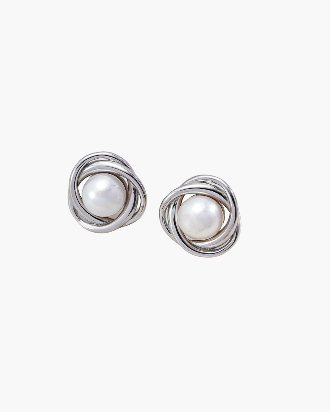 Twisted Bloom Pearl Studs